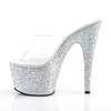 Pleaser - ADORE701LG Mules à talons - Chaussures de pole dance - Transparent/Couleur argent Product image